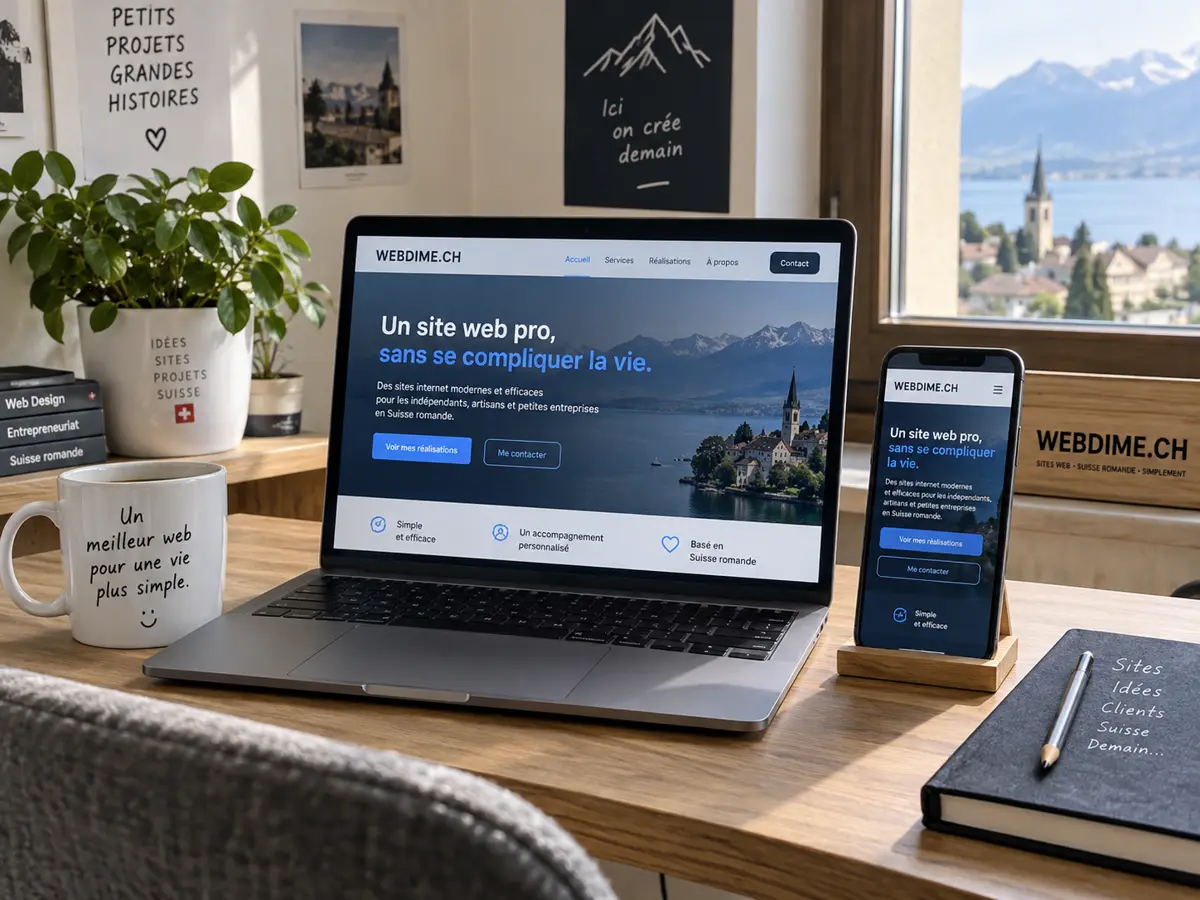 Le site webdime sur ordinateur et téléphone